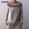 Women's Plus Size Sweater Round Neck Colour Blocking Loose Fashion Pullover Knit Sweater