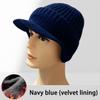 Men Winter Knitted Hat with Short Brim Thick Windproof Ear Protection Keep