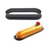 1Pcs Plastic Perforated Egg Tart Mold Black Oval Shaped Tart Ring Cutter Pastry Decorating Tools French Dessert Mould
