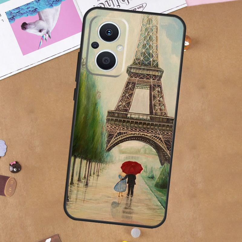 Paris Eiffel Tower For OPPO Reno 11F 12F 13F 14F 10 11 12 13 14 Pro 7 8 Lite 8T OPPO Find X5 X6 X8 X9 Pro Case