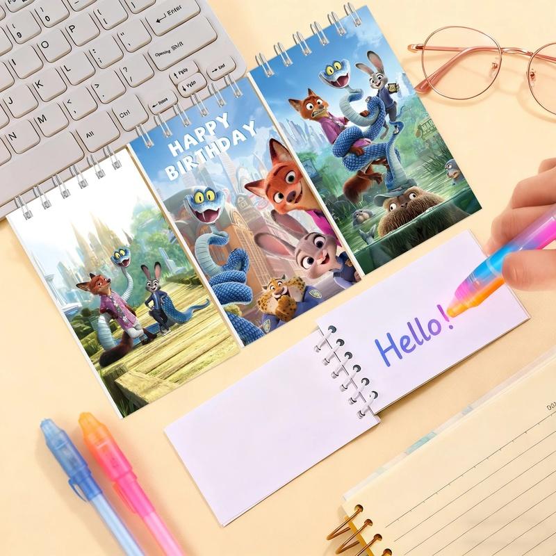 New  Zootopia 2 Spiral Book Coil Notebook Zootropolis Journal Diary Schedules Daily Notepad School Supplies Stationery