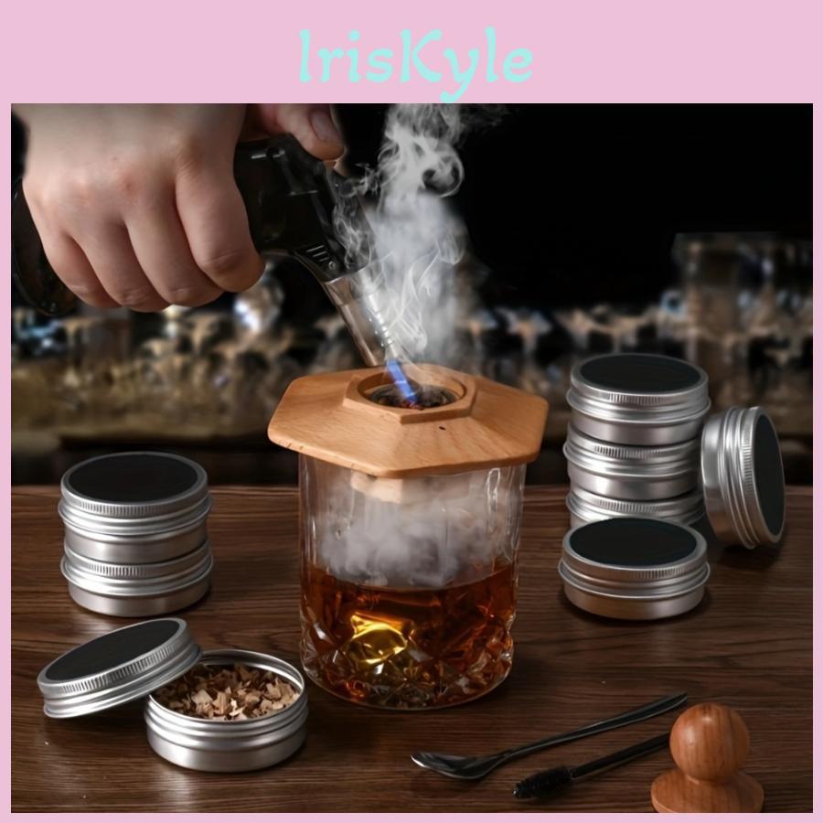 Bartending Set 1 Set Accessories Creative Hexagon Cocktail Smoked Wood Lid Setwooden Cocktail Shaker Accessoriesbartending Tools
