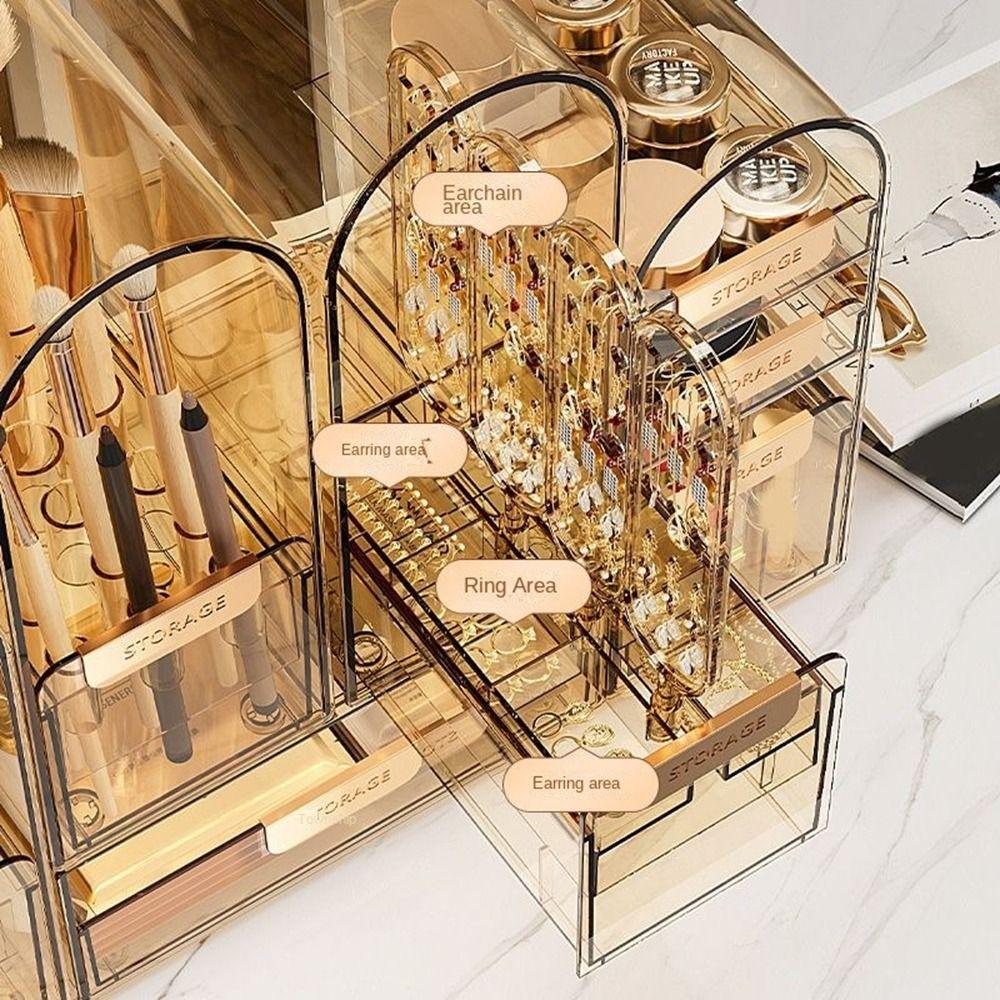 Transparent Jewelry Display Rack Dustproof Lipstick Box Acrylic Cosmetics Storage Box for Home