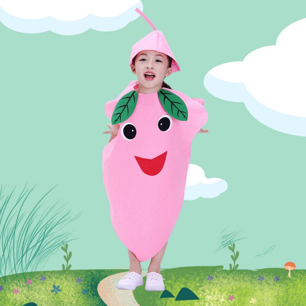 Performance Stage Children Cosplay Costume Pumpkin Cloak Performance Suit Fruit Veggie Costume Boy