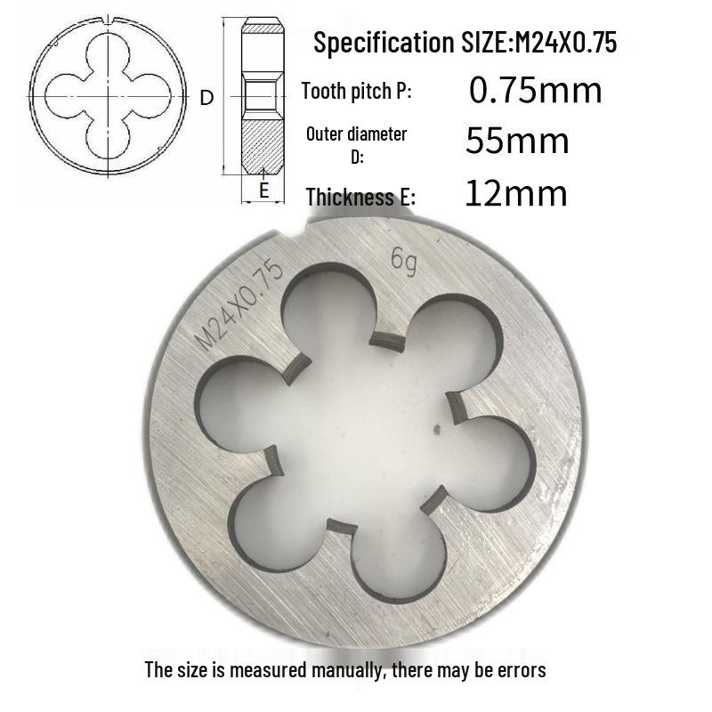 Круглая плашкодержатель M24-M26 x 0.5-3 мм, Прямое/Обратное, Правая/Левая резьба