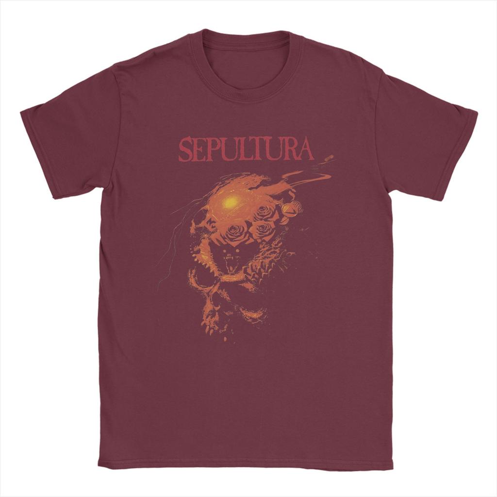Мужская футболка Sepultura Череп Смешная 100% хлопок Футболка с коротким рукавом Футболка Круглый вырез Одежда Новое поступление