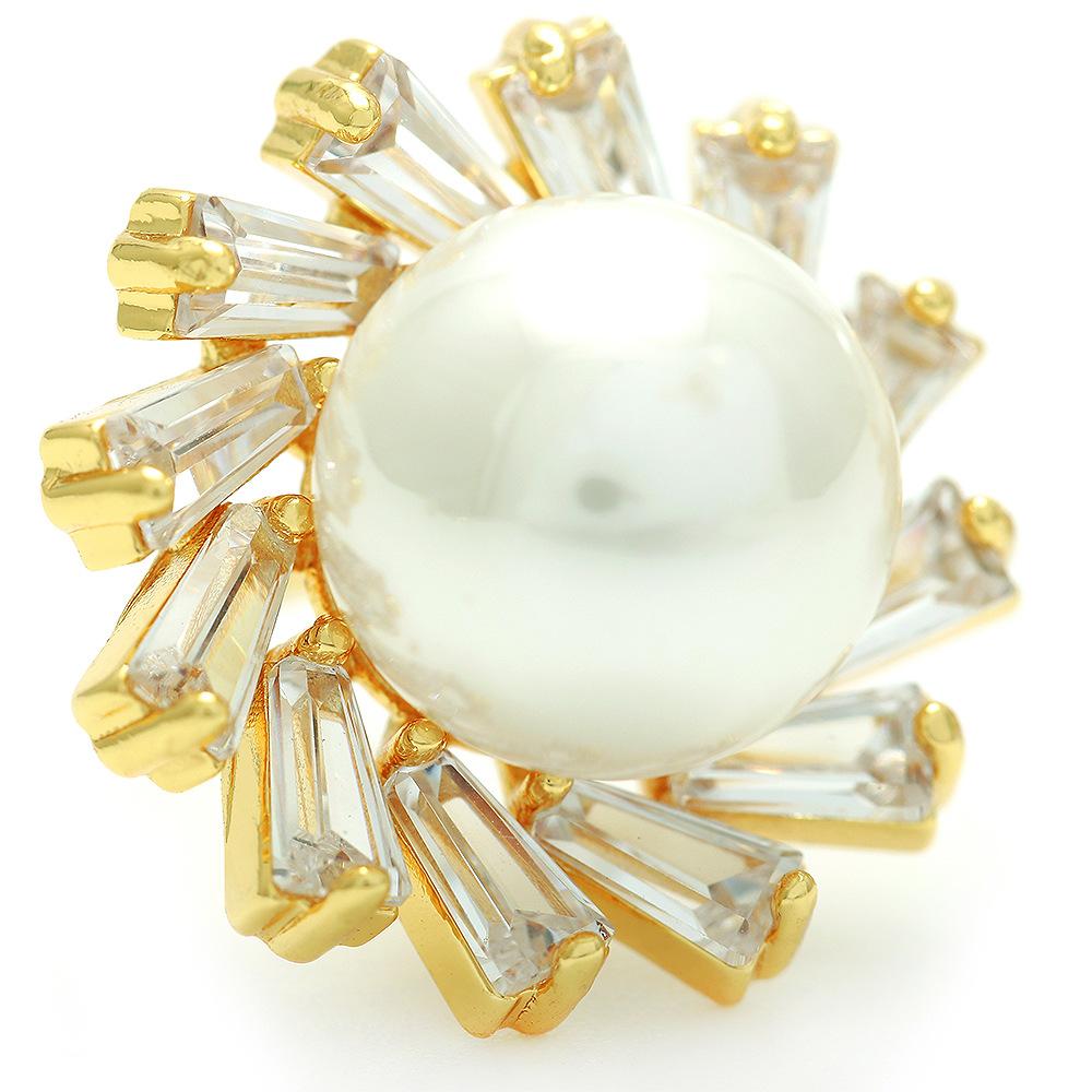 Нишевый дизайн, универсальные серьги премиум-класса, 18-каратное золото, винтажные серьги с жемчугом и цветком из циркония, модные ювелирные изделия оптом