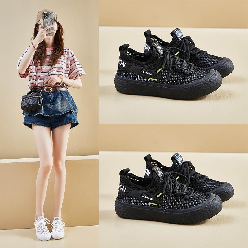 2025 лето летящие тканые маленькие белые туфли новая корейская версия инс студентка сетчатые дышащие кеды повседневная обувь FB5503