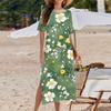 Женское модное летнее платье с цветочным принтом в стиле ретро, повседневное пляжное платье, облегающее платье для отпуска