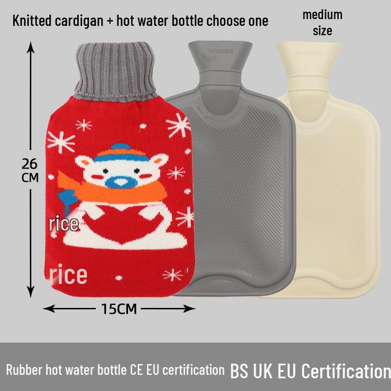 Explosion-Proof Hot Water Bottle: Rubber Design for Stomach and Feet, Long-Lasting Warmth