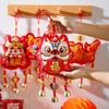 1pc 2025 Year of the Snake Spring Festival Fu Character Lion Pendant Chinese New Year Store Home Blessing Gift Wind Chime Bell
