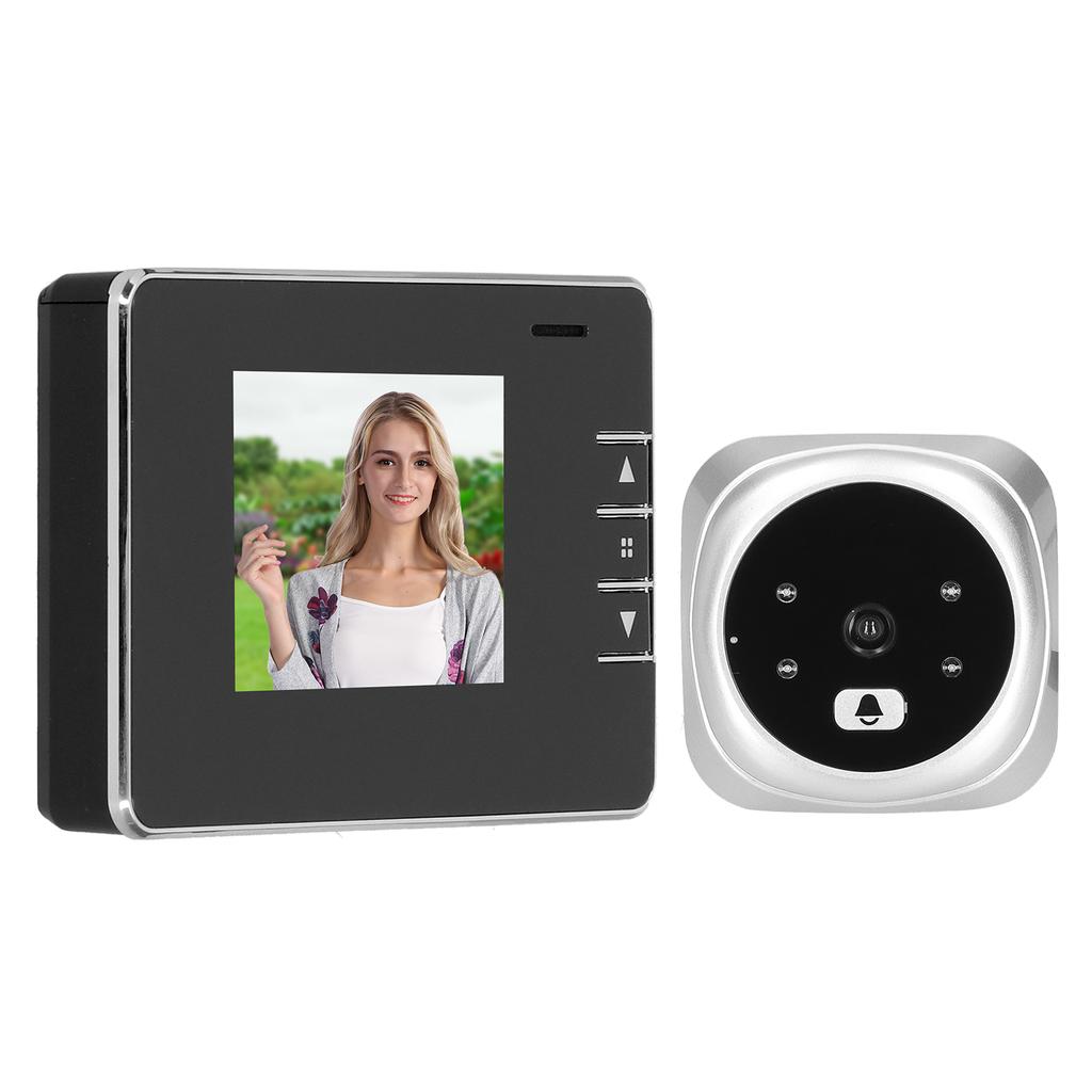 2,8-дюймовый цифровой дверной глазок со светодиодной подсветкой, электрический видеозвонок с поддержкой карты памяти 32G, серебристый