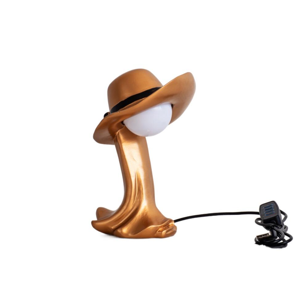 Креативная светодиодная лампа Декоративная соломенная шляпа Мультяшный настольный ночник Полимерное искусство Прикроватная лампа Домашний декор