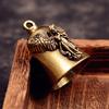 Brass Guardian Angel Wings Bell Motorcycle Bell Keychain Men'S Biker Exorcist Amulet Lucky Jewelry