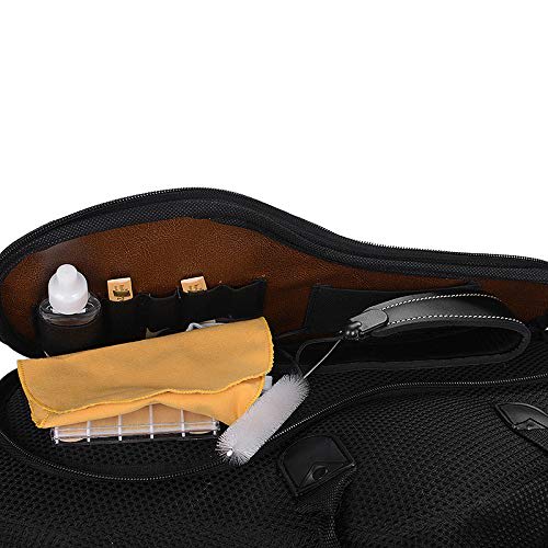 Oikabio Water-Resistant Oxford Fabric Alto Saxophone Big Bag Box Saxophone Soft Case with Adjustable Shoulder Strap, Black