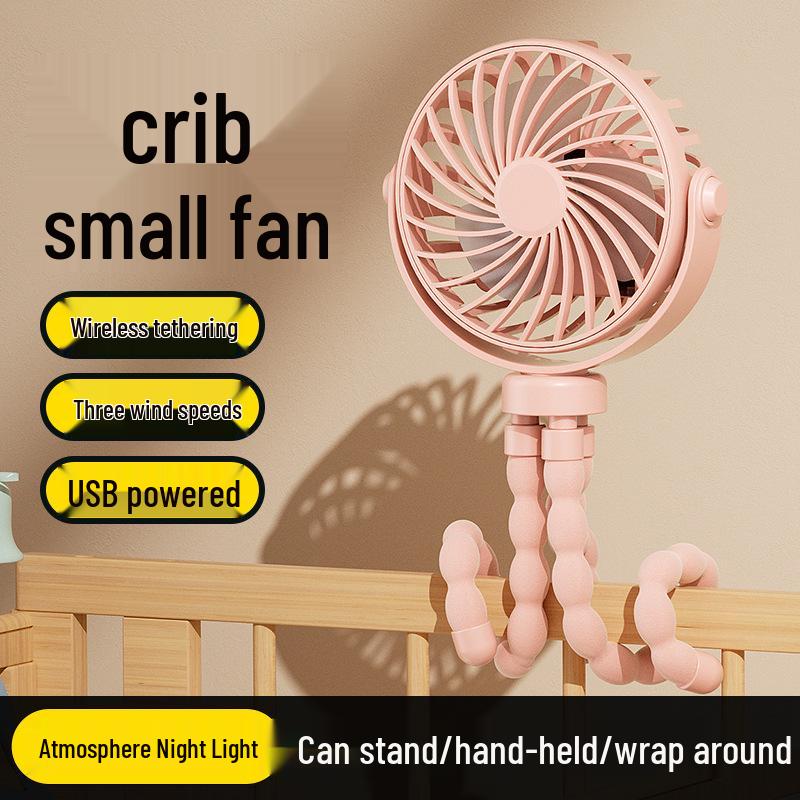 Octopus Portable Student Stroller Fan: Cute Handheld and Desktop Electric Fan