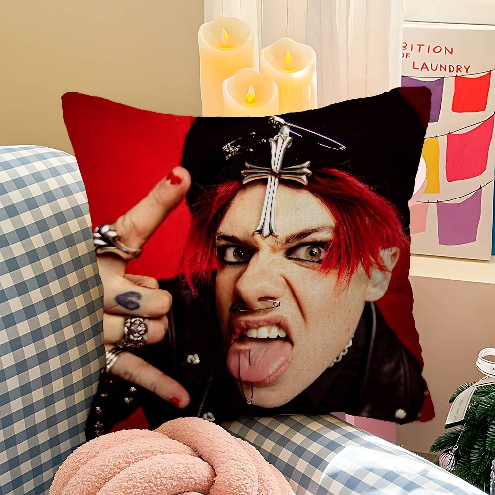 Rock Singer Yungblud Cushion Cover Inches Farmhouse Decor Home Throw Pillow Covers for Couch Decorations