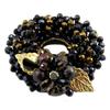 [P7595] - Designer Brooch 'Scarlett' Black Brown Gold - 5 Cm