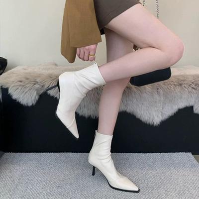 Осенняя и зимняя обувь больших размеров, удобные, на высоком каблуке, средней высоты, с острым носком, на тонком каблуке, эластичные ботинки