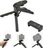 2way Tabletop Tripod Smartphone Holder Foldable Small Tripod Tilt Angle Adjustable Head Stand Portable Camera Stand Hand Grip Holder Handy Mini Tripod