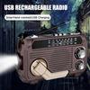 Solar Hand Crank Emergency Radio Rechargeable Waterproof Bluetooth-compatible Speaker AM/FM Solar Powered Radio