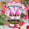 All You Need Is Love" Wooden Valentine's Day Ornament - Charming Gnome Design, Perfect for Home & Party Decor for Door, Wall, Home, Room, Farmhouse