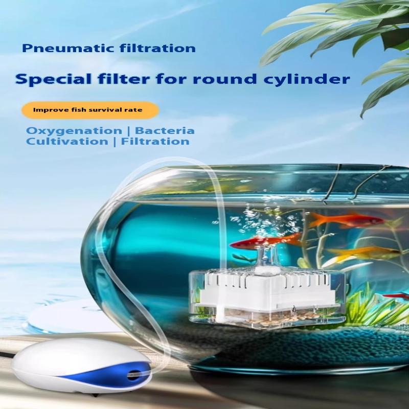 Мини Аквариумный Фильтр Аэратор 2-в-1 Пневматический Фильтр Аквариум Камень для Аэрации Кислородный Насос Очистка Воды Аквариумные Аксессуары