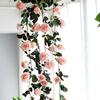 180cm Artificial Rose Flower Ivy Vine String Home Wedding Hanging Decoration Christmas Ornament