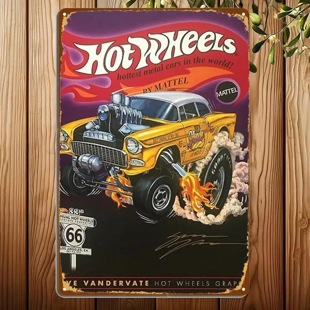 Плакат Hot Wheels Gold 55 Gasser Metal Signs Club Cave Pub Custom Poster Tin sign