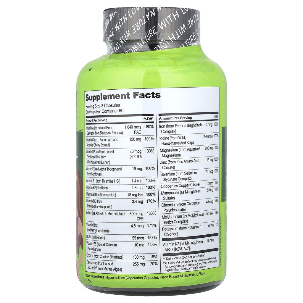 Prenatal Multivitamin with Folic Acid, Iron and Calcium, 180 Veggie Capsules