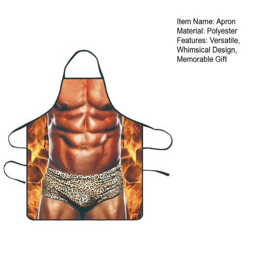 Funny Sleeveless Apron for Men Creative Cooking Apron with Adjustable Waist Ties White Elephant Gifts Holiday Aprons