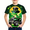 Kids Boy Clothes 3D Cartoon Dinosaur Graphic T Shirts Fun Children's Clothing Summer Crew Neck Short Sleeves T-Shirts for Boys