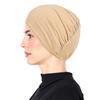 Womens Solid Color Hijab Cap Undercap Inner Cap Muslim Headwear Pull On Beanie All Seasons Comfortable Stretch