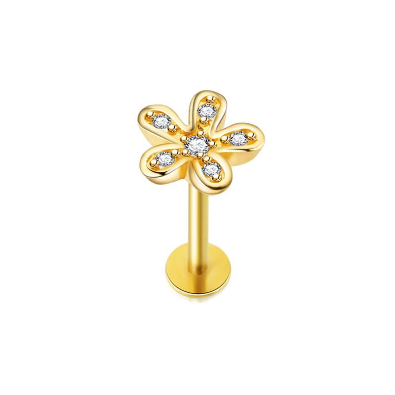 Модные унисекс серьги для пирсинга козелка серьга-лабрет гвоздик мочка носа ухо цветок для губ плоская спираль для хряща 1 шт крестообразное украшение кристалл ракушка