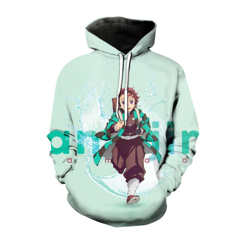 Новые толстовки с капюшоном в стиле аниме Demon Slayer Kimetsu no Yaiba, толстовка с капюшоном с 3D принтом для мужчин и женщин, модная толстовка с капюшоном в стиле хип-хоп, пуловер унисекс, пальто