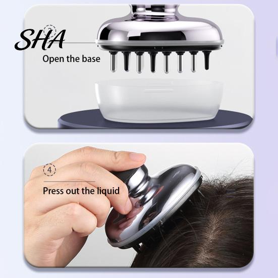 Liquid Application Comb Hair Oil Applicator Comb, Refillable Minoxidil & Roller Ball Scalp Nutrition Massager, Dispenser Brush for Men Women