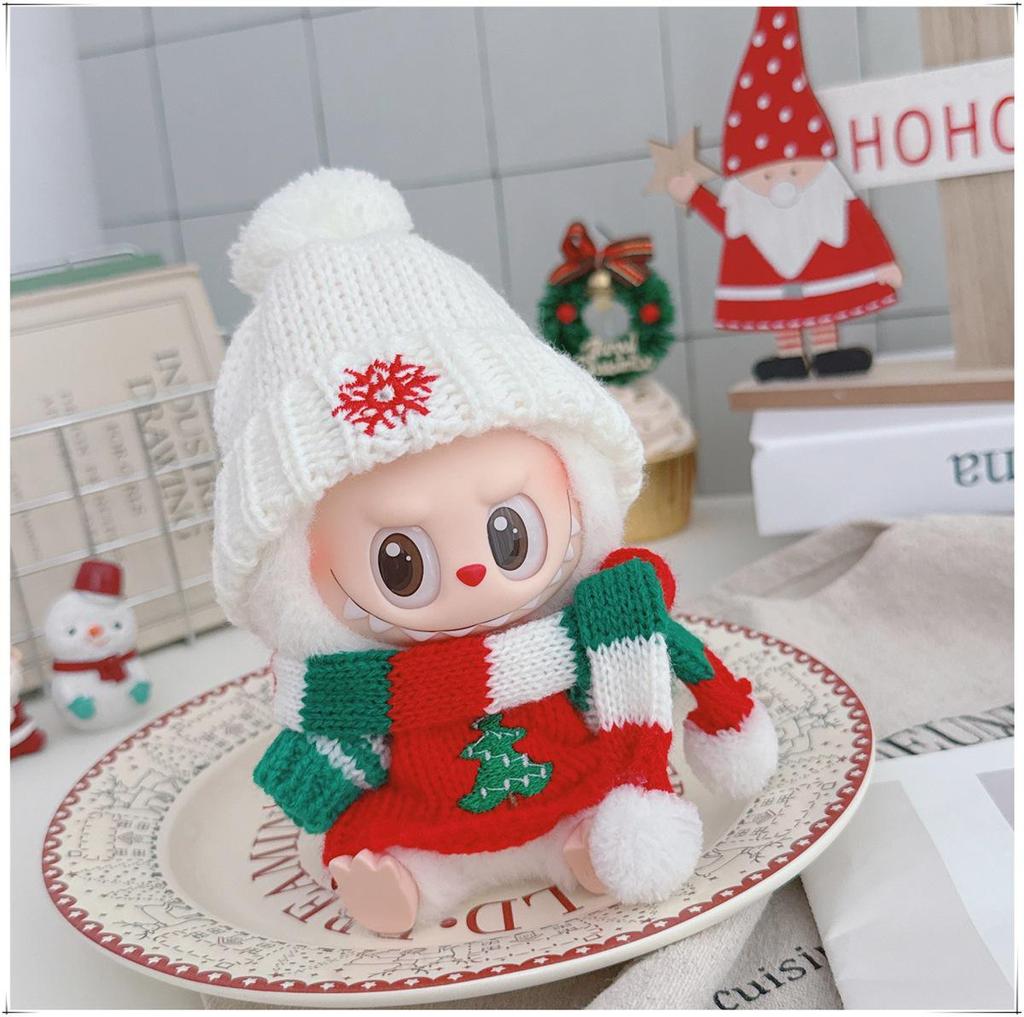 10cm & 15cm Labubu Doll Christmas Outfit: Tree Shawl and Hat