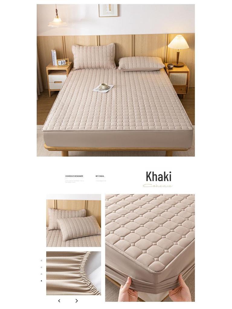 Нескользящее однотонное стеганое покрывало: Приятный для кожи, выстиранный хлопок