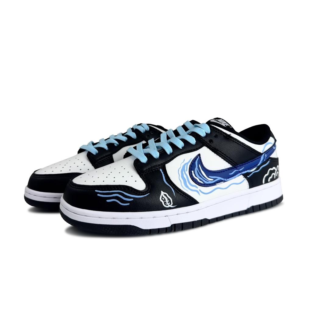 Nike Dunk Wind Rolls Fallen Leaves Abrasion Resistant Low top Skateboard Shoes Unisex Black Blue DD1391-100(Team1337-)