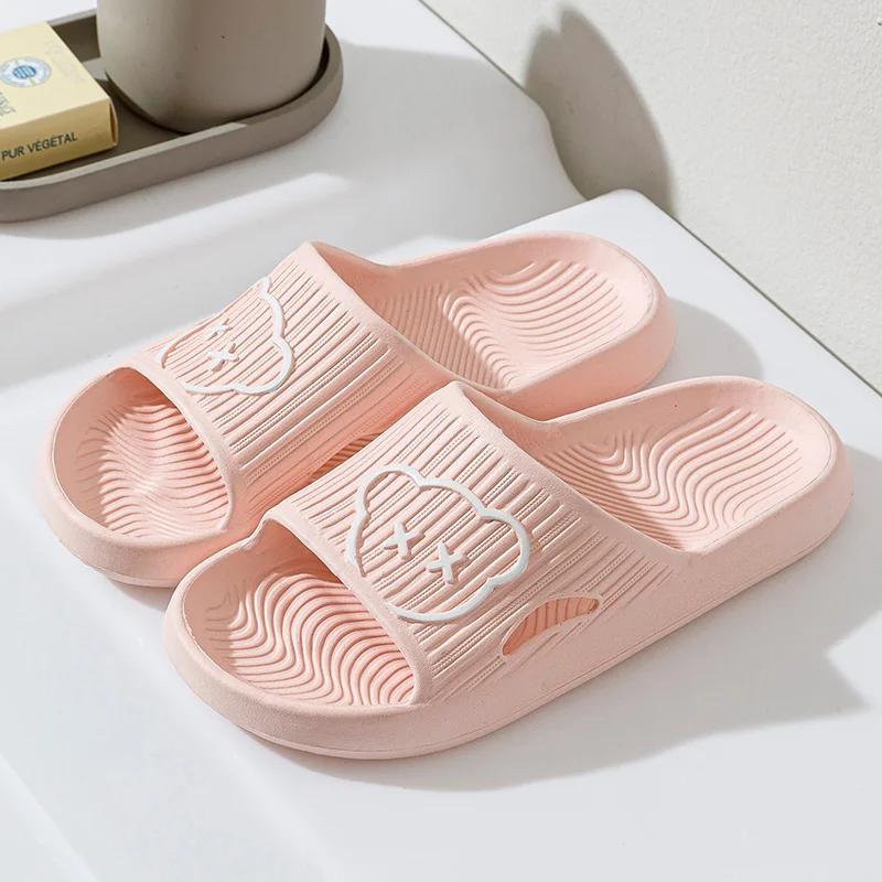 Женские тапочки, летние нескользящие шлепанцы унисекс на плоской подошве, теплые домашние легкие тапочки из Евы, мужские пары в помещении, женская милая обувь с героями мультфильмов