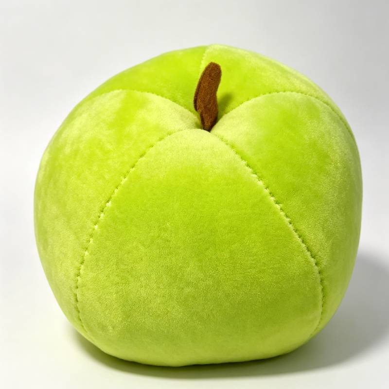 Cartoon Apple Plush Stress Reliever With Polyester Fiber Fill For Teens And Adults