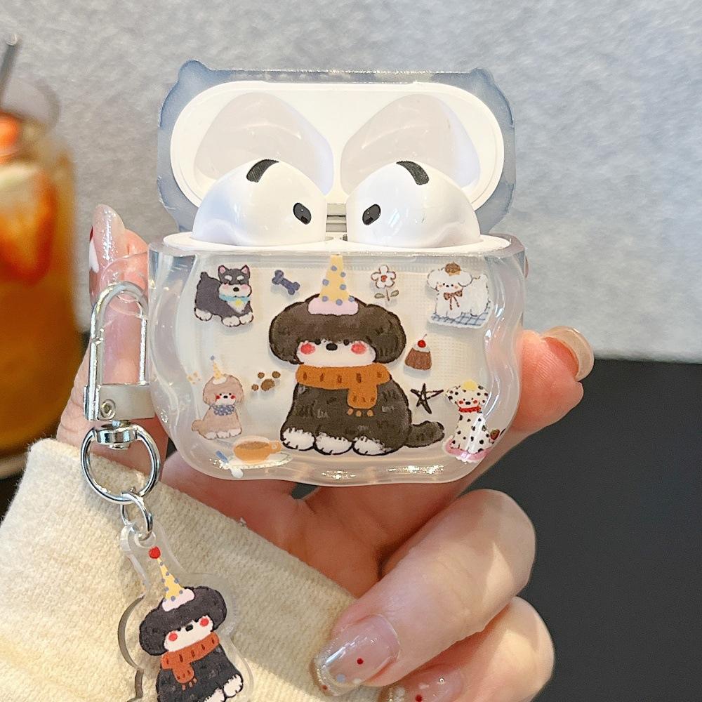 Cute cartoon puppy IMD earphone cover for Apple AirPods 1 /1 generation creative pendant case PRO1/PRO1