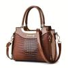 Taizhou Women's Shiny Crocodile Pattern Leather Handbag - Versatile and Textured Design