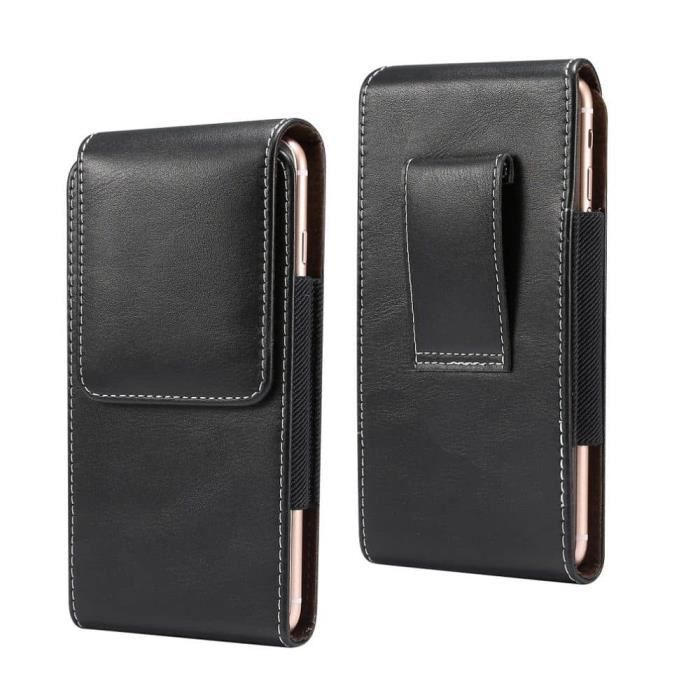 Étui Housse En Cuir Vertical De Nouvelle Conception Avec Boucle De Ceinture Pour MyPhone Fun 7 LTE (2019) > Noir