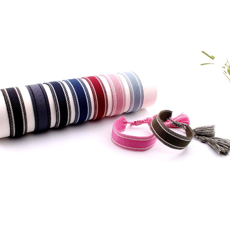 Женская мода ювелирные изделия подарок красочный декоративный узор вышитый ручной работы плетеный браслет в стиле бохо