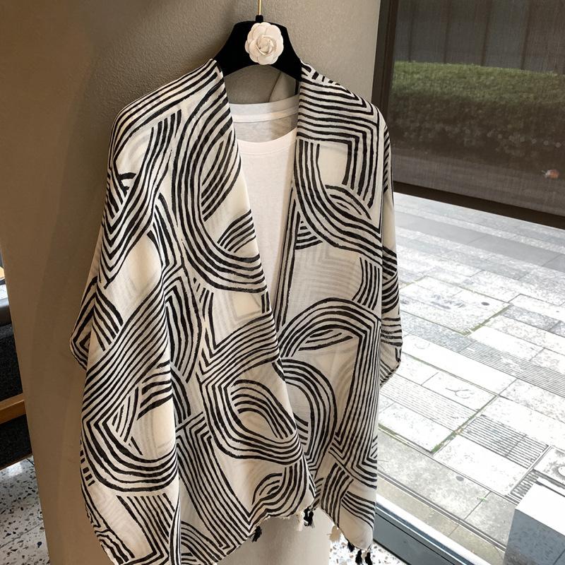 Spring And Summer Small Fresh Soft Cotton And Linen Feel Long Scarf Female Literary Su Ya Love Fringed Silk Scarf Shawl