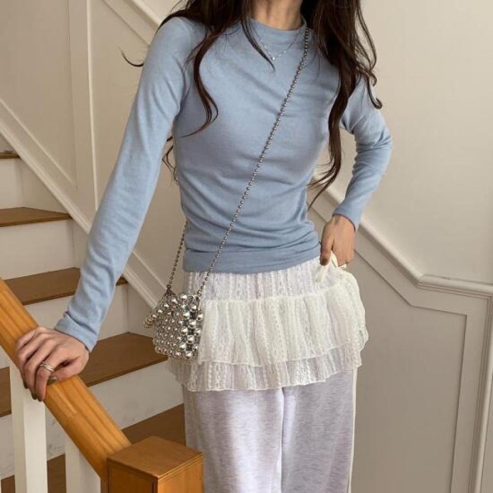 New Arrivals OpeN RuN WomeN Simple RayoN LoNg Sleeve T shirT Solid Color RouNd N