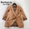 Used Rare 17BRs Double Chester Coat Nova Check Camel Wool