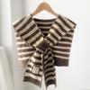 Korean Style Wool Knitted Warm Shawl Winter Blouse Shoulder Fake Collar Cloak Knitted Scarf Houndstooth Neck Scarf