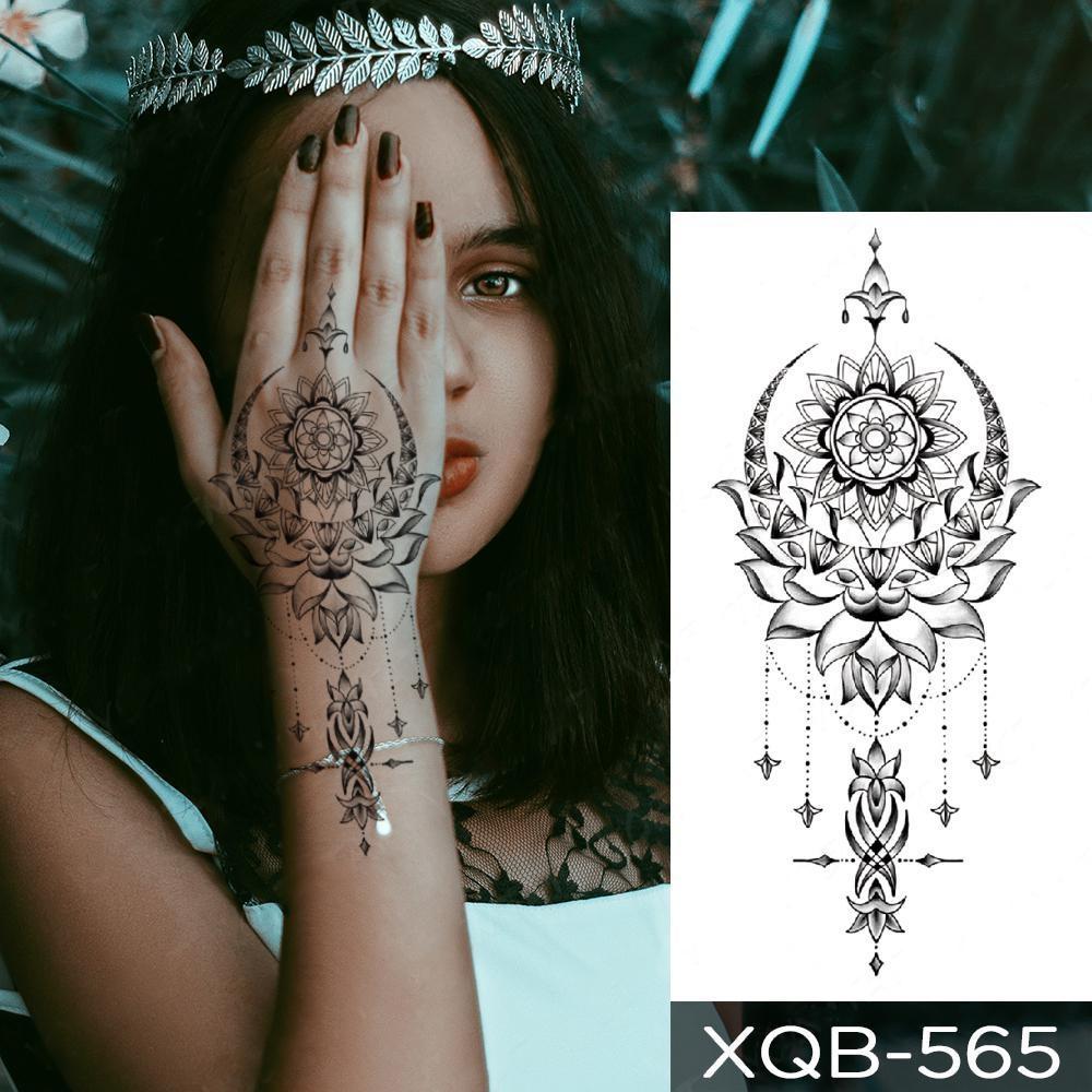 NEW 1 PC 210*114MM Cherry Blossom Fake Temporary Tattoo For Women Girl Watercolor Rose Flower Tattoos Flora Branch Chest Back Tatoo Paper Stickers
